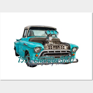 Customized 1957 Chevrolet 3100 Stepside Pickup Posters and Art